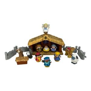 Fisher Price Little People Deluxe Christmas Story Nativity Complete Lights Music
